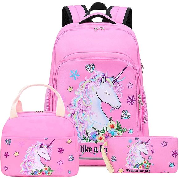 New Girls Backpack Kids Elementary Bookbag Girly School Bag with Insulat… - Picture 1 of 6